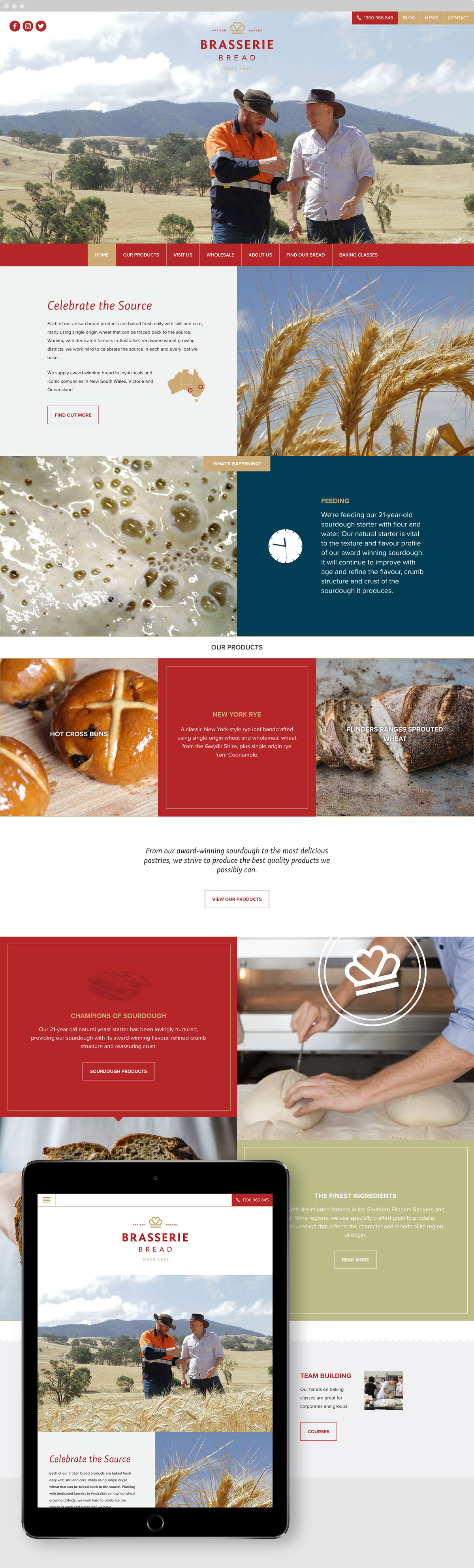 Brasserie Bread desktop UI design