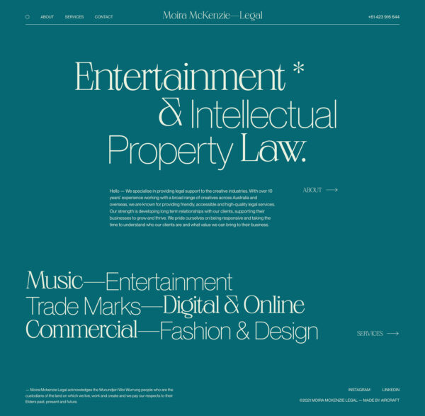 MM—Legal custom type and colour website design