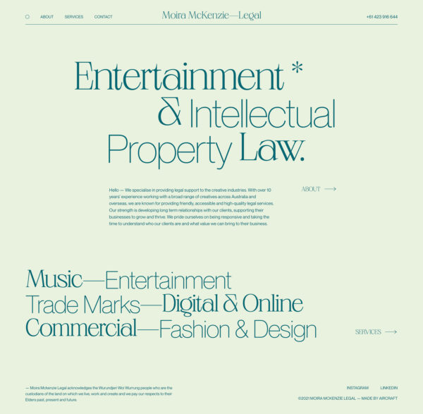 MM—Legal custom type and colour website design