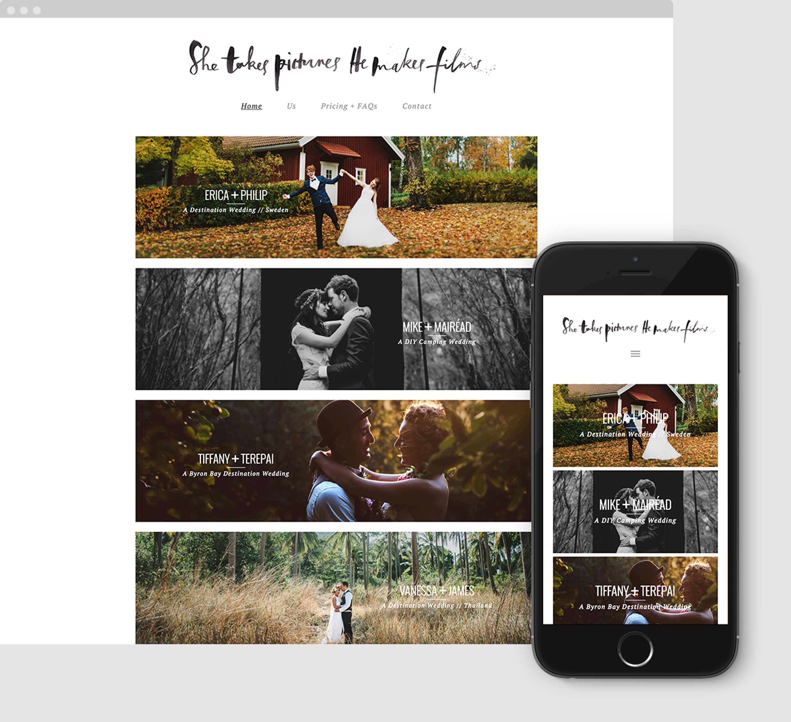 She Takes Pictures He Makes Films custom photography WordPress website design and development